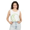 Unisex Garment-Dyed Tank Top with Bird and Abstract Design - Perfect for Summer Outings
