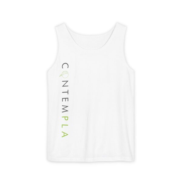 Unisex Garment-Dyed Tank Top - Contemplation Design for Relaxed Vibes
